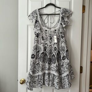 NWT Anthropologie Maeve Black and White Dress - L